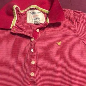 American eagle pink striped shirt